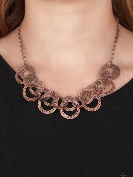 paparazzi Jewelry - Paparazzi Jewelry Accessories - Treasure Tease - Copper Necklace - Vintage